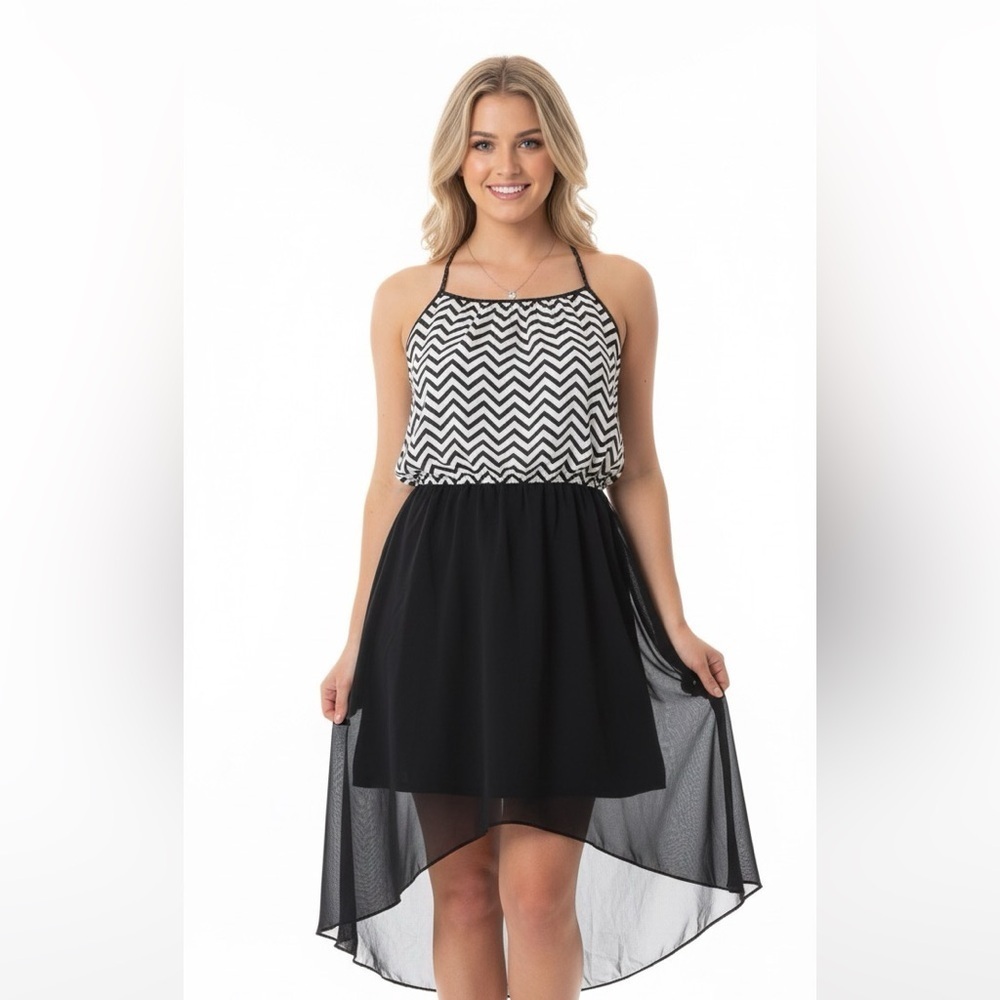 Umgee black maxi dress chevron print size 2XL